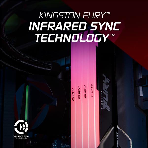 KINGSTON FURY Beast RGB 16GB (2x8GB) DDR4 3600MHz CL17 UDIMM
