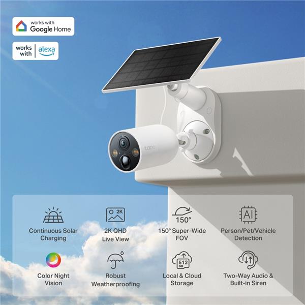 TP-Link Tapo C425 KIT, Solar-Powered Security Camera Kit