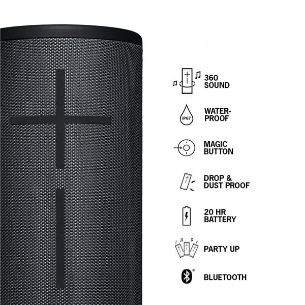 ULTIMATE EARS MegaBoom 3 Bluetooth Wireless Speaker Black(Open Box)