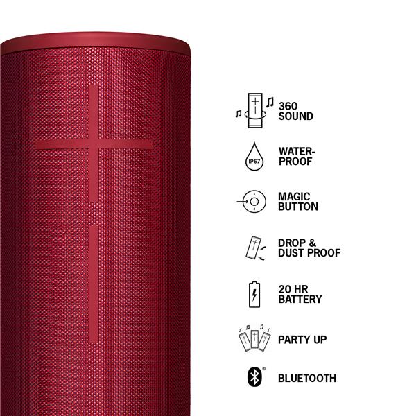 ULTIMATE EARS MegaBoom 3 - Bluetooth Wireless Speaker Red(Open Box)