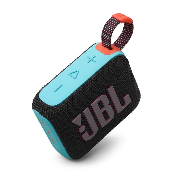 JBL Go 4 Ultra-Portable Waterproof Bluetooth Speaker, Black/Orange