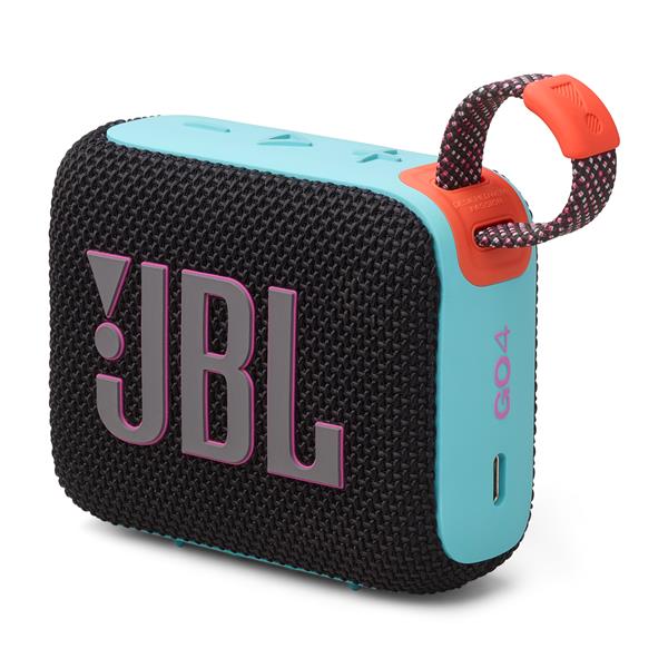 JBL Go 4 Ultra-Portable Waterproof Bluetooth Speaker, Black/Orange