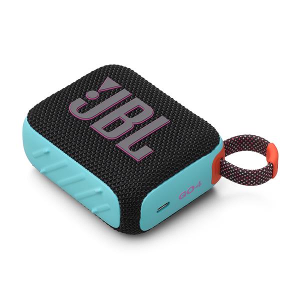 JBL Go 4 Ultra-Portable Waterproof Bluetooth Speaker, Black/Orange