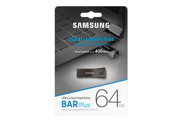 SAMSUNG BAR Plus 64GB USB 3.1 Flash Drive Titan Gray