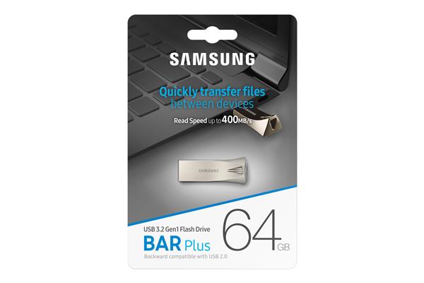 SAMSUNG BAR Plus 64GB USB 3.1 Flash Drive Silver