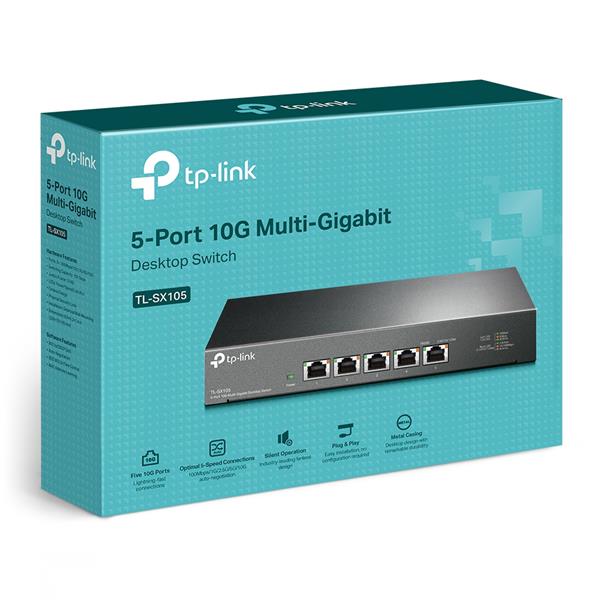 TP-Link (TL-SX105) 5 Port 10G/Multi-Gig Unmanaged Ethernet Switch