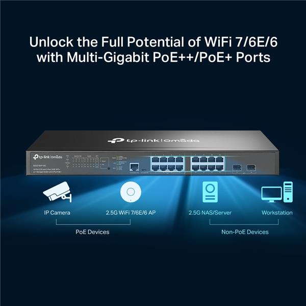 TP-Link (SG3218XP-M2) 16-Port 2.5G Managed Switch with 8 Port PoE+