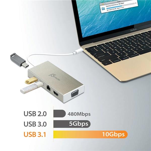 j5create 5-in-1 USB-C Multiport Adapter with Power Delivery