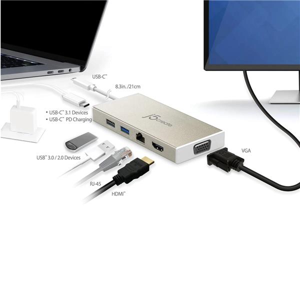 j5create 5-in-1 USB-C Multiport Adapter with Power Delivery