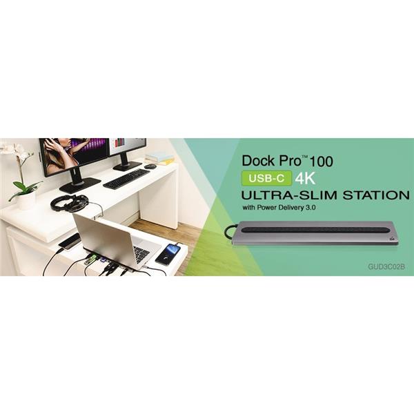 IOGEAR Dock Pro 100 USB-C 4K Ultra-Slim Station(Open Box)