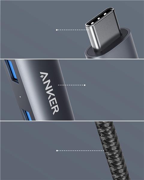 Anker 5-in-1 USB-C Hub, HDMI 4k30hz + Ethernet + 3xUSB-A 3.0(Open Box)