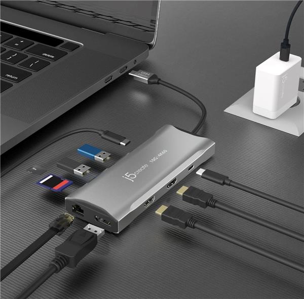 j5create 11-in-1 4K 60Hz Elite USB-C® Triple-Monitor 10Gbps Mini Dock