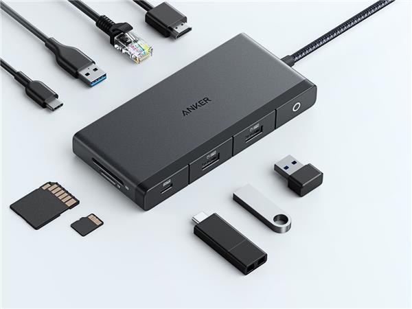 Anker 552 USB-C Hub (9-in-1, 4K HDMI) with 100W Power Delivery(Open Box)