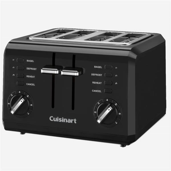 Cuisinart Grille-pain compact à 4 tranches - Noir