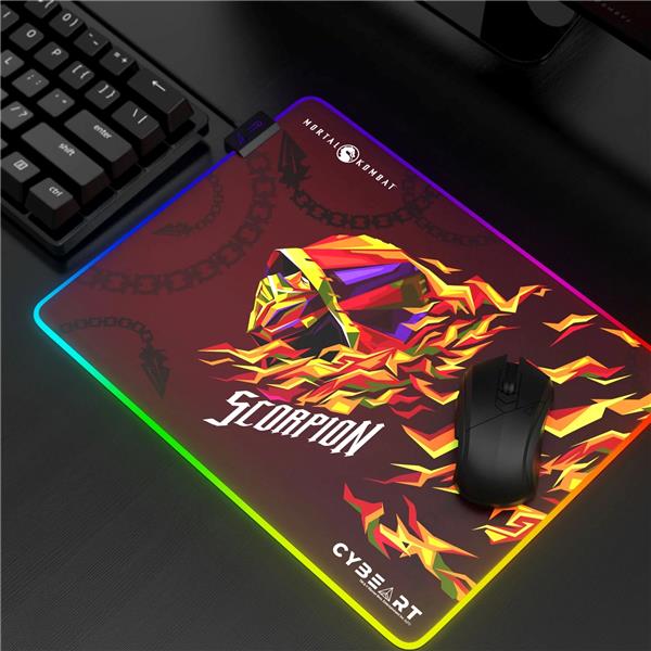 CYBEART Scorpion-Mortal Kombat RGB Gaming Mouse Pad(Large-450x350mm)