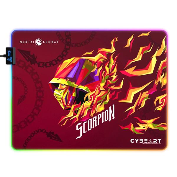 CYBEART Scorpion-Mortal Kombat RGB Gaming Mouse Pad(Large-450x350mm)