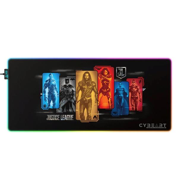 CYBEART Justice League 1.0 RGB Gaming Desk Mat (XXL - 900x400x4mm)