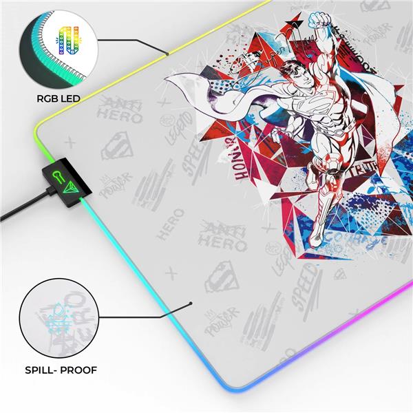 CYBEART Superman RGB Gaming Mouse Pad (Large - 450x350x4mm)