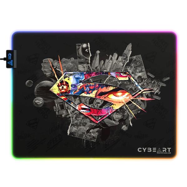 CYBEART Superman Shield RGB Gaming Mouse Pad