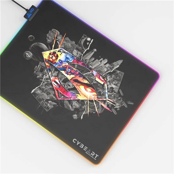 CYBEART Superman Shield RGB Gaming Mouse Pad