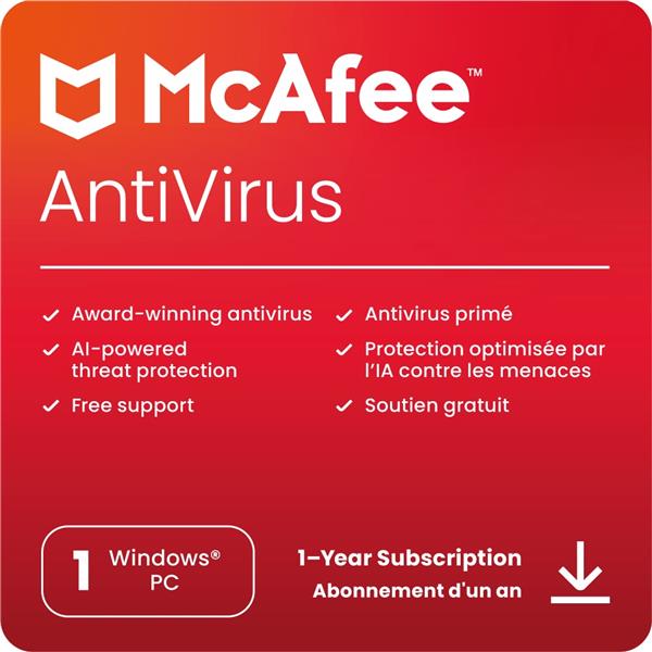 McAfee AntiVirus 1-PC - 1 Year Subscription [Digital Code]