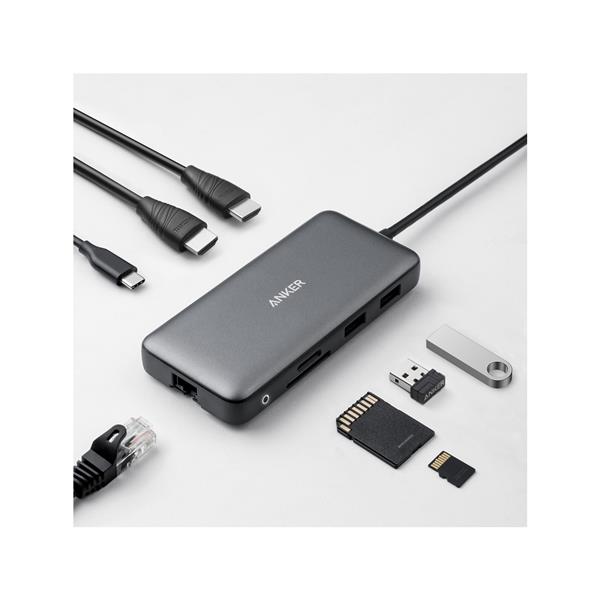 ANKER USB C Hub, PowerExpand 8-in-1 USB C Adapter, with Dual 4K HDMI