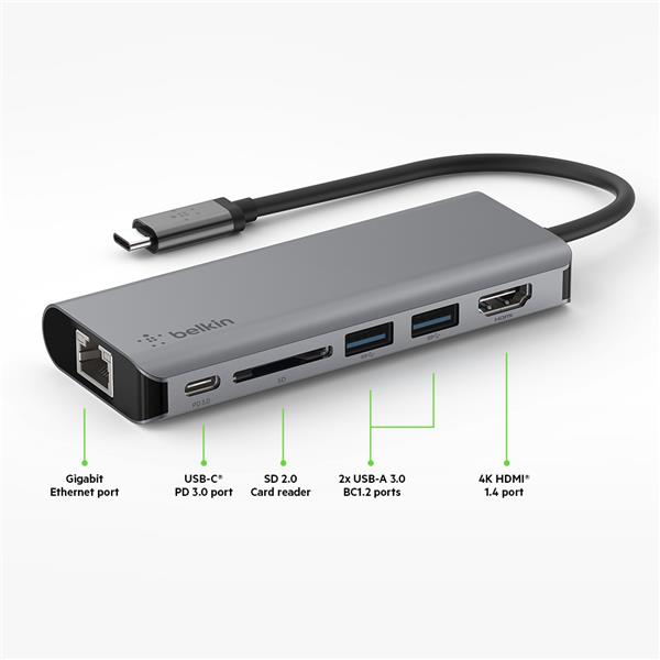 Belkin 6-in-1 USB-C Multiport Adapter