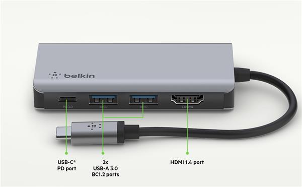 Belkin 4-in-1 USB-C Multiport Adapter(Open Box)