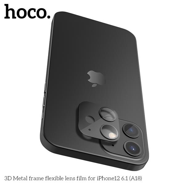 HOCO 3D Metal frame flexible lens film for iPhone 12 6.1"  Pro (A18)- black