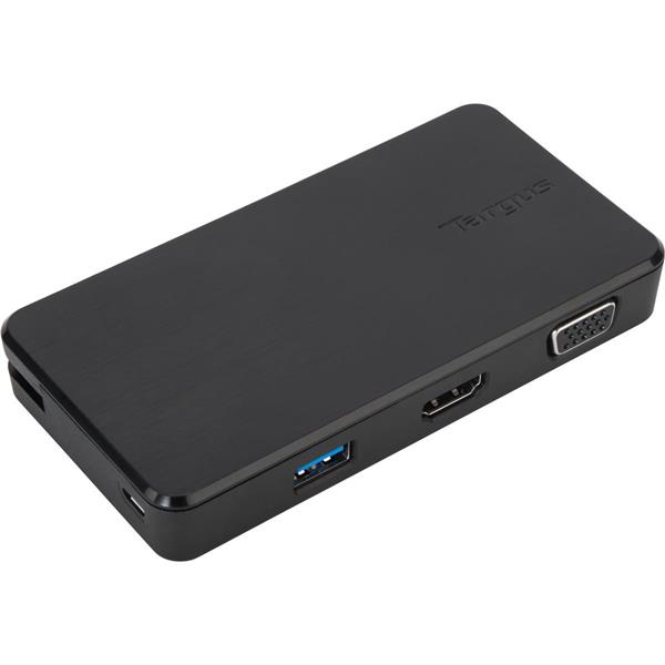 Targus USB 3.0 & USB-C Dual Video 1K-2K Travel Docking Station (DSU100BT)(Open Box)