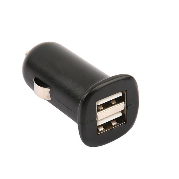 iCAN 12W Dual Port USB-A Car Charger - Black