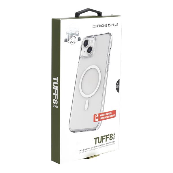 iPhone 15 Plus / 14 Plus - TUFF8 Mag Rugged Back Case (Clear)