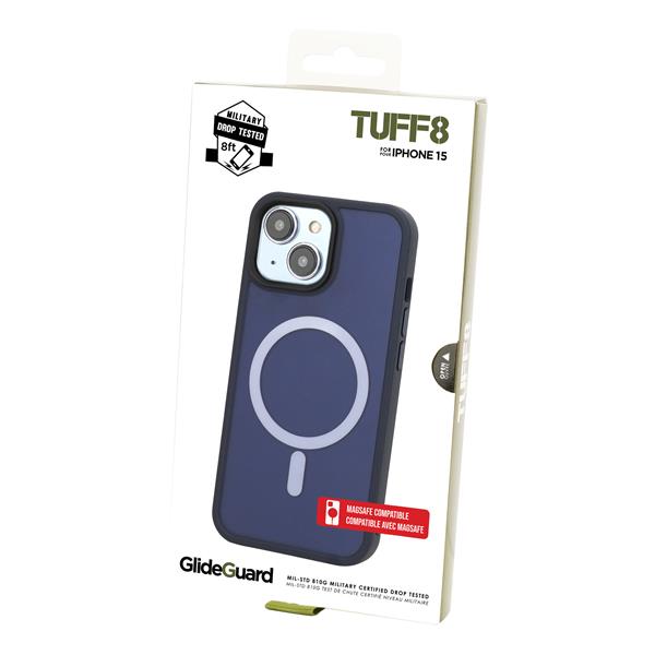 iPhone 15 / 14 / 13 - TUFF8 Glide Guard Rugged Back Case (Midnight Blue)