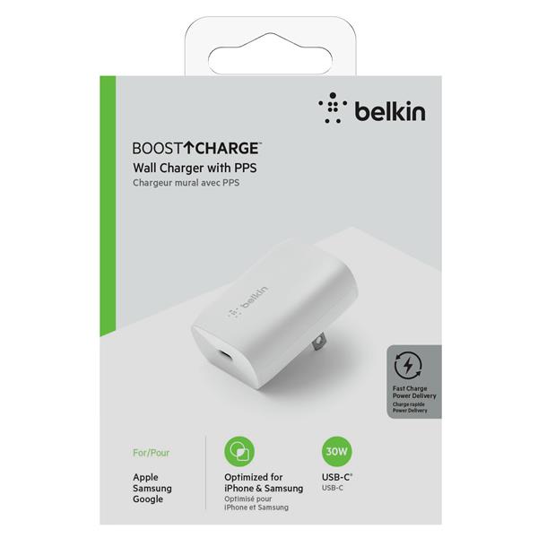 Belkin 30W USB-C® PD 3.0 PLUS PPS Wall Charger(Open Box)