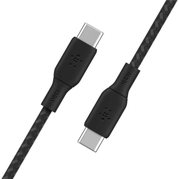 Belkin Braided USB-C to USB-C Cable 100W (2m / 6.6ft) (CAB014bt2MBK)