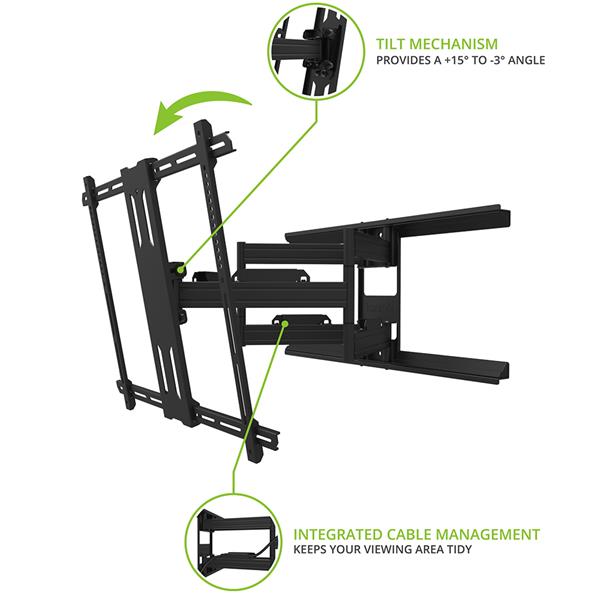 KANTO PDX700 Full Motion TV Wall Mount for 42-inch to 100-inch TVs, Black