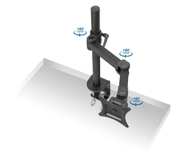 Mount-It! MI-751 Single Arm Articulating Monitor Desk Mount, compatible with screens from 13" - 27"