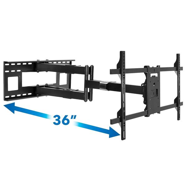 Mount-It! MI-392 Dual Arm TV Wall Mount with Extra Long Extension, fits TVs with VESA pattern from 100x100mm to 800x400mm, screens up to 90"