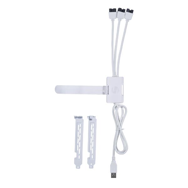 LIAN LI USB 2.0 1-to-3 Hub (Type A Male Port), White