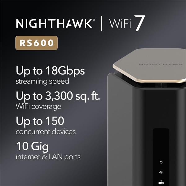 NETGEAR Nighthawk (RS600) BE18000 Tri-Band Wireless Wi-Fi 7 Router