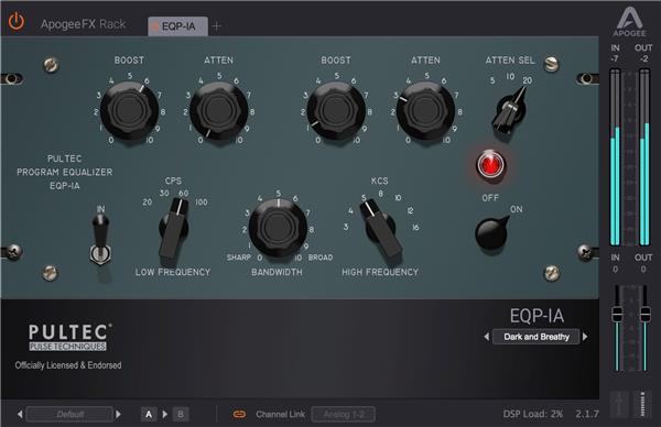 APOGEE FX Plugins - Pultec EQP-1A Program Equalizer (Digital Download Only)