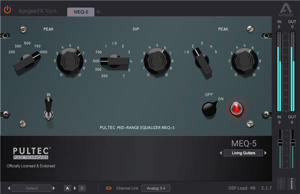 APOGEE FX Plugins - Pultec MEQ-5 Mid-range Equalizer (Digital Download Only)