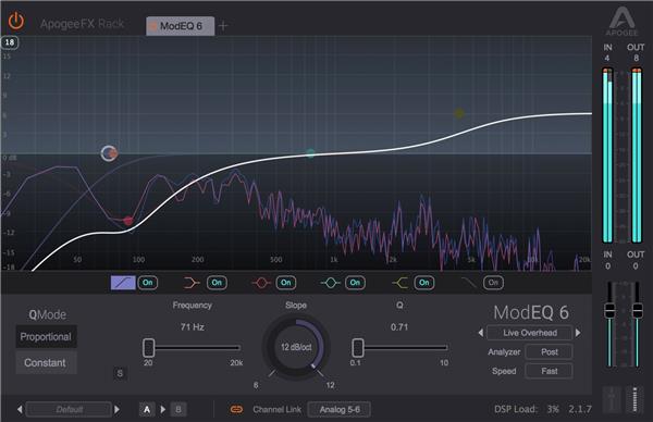 APOGEE FX Plugins - ModEQ6 Modern 6 Band Visual Equalizer (Digital Download Only)