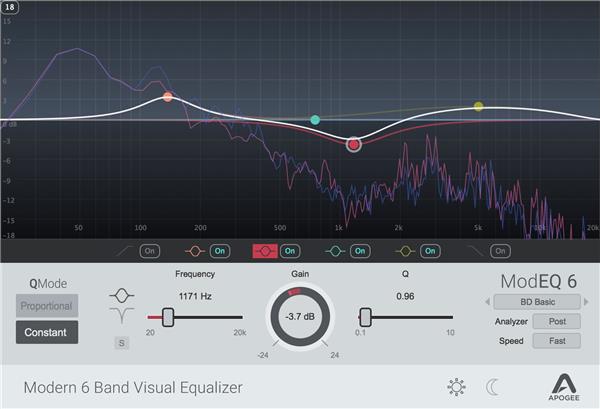 APOGEE FX Plugins - ModEQ6 Modern 6 Band Visual Equalizer (Digital Download Only)