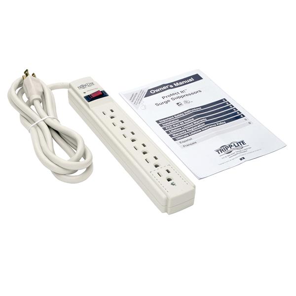 Tripp-Lite Protect It! Surge Suppressor - 6 Outlets, 6 ft Cord, 750 Joule (TLP606)