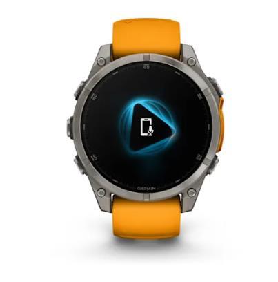 Garmin fenix 8 – 47 mm, AMOLED Sapphire, Titanium with Spark Orange/Graphite Silicone Band