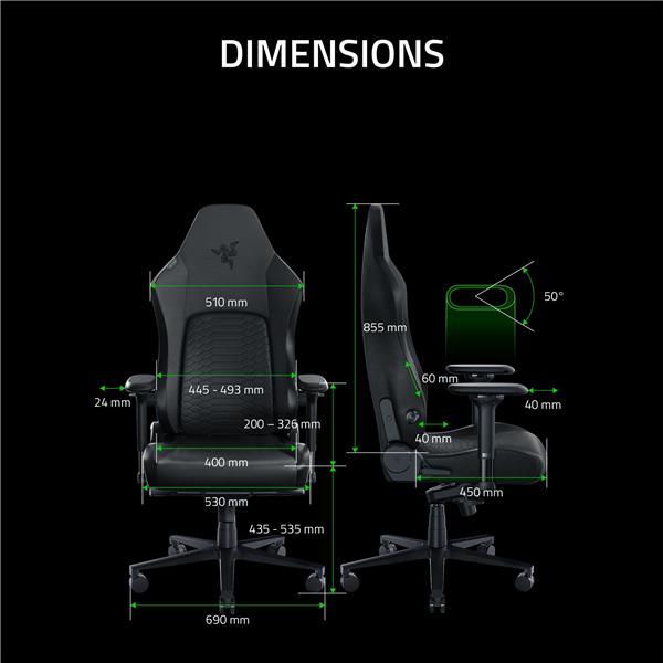 Razer Iskur V2 Gaming Chair - Black and Green