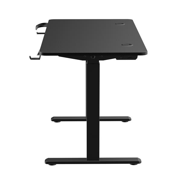 iCAN Electric Height Adjustable Desk, 120*60*73-118cm, 16mm Wooden Tabletop, Memories & Reminder, Cup Holder + Headset Holder + Cable Management , Black