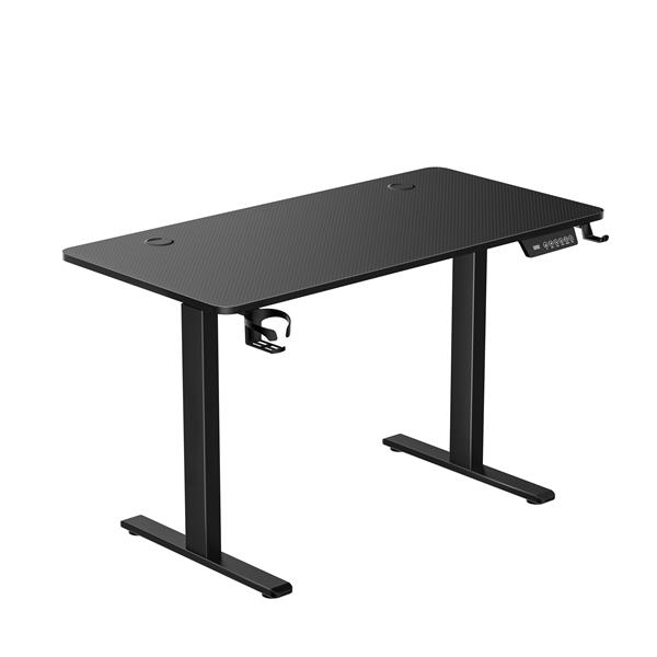 iCAN Electric Height Adjustable Desk, 120*60*73-118cm, 16mm Wooden Tabletop, Memories & Reminder, Cup Holder + Headset Holder + Cable Management , Black