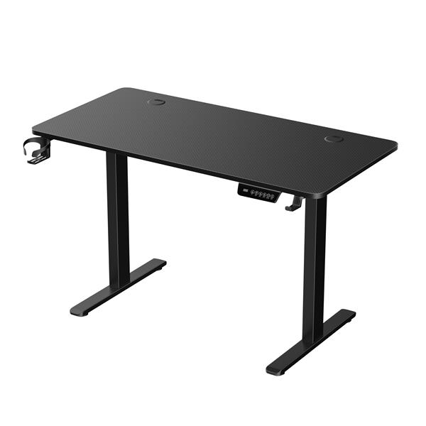 iCAN Electric Height Adjustable Desk, 120*60*73-118cm, 16mm Wooden Tabletop, Memories & Reminder, Cup Holder + Headset Holder + Cable Management , Black